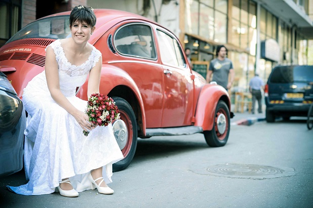 Jessica models her beautiful wedding dress from Vietnam