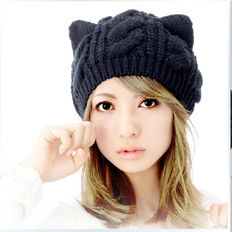 Kitty Ears Crochet Ski Beanie $6.59