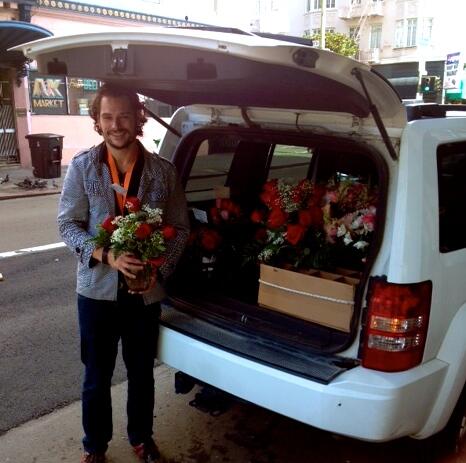 Here's a great example! This is a real Deliv driver delivering flowers for Valentine's Day and raking up the cash